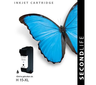 SecondLife inktcartridge voor HP15 XL zwart
