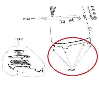 Smeg voetje van waterkoker 755770480