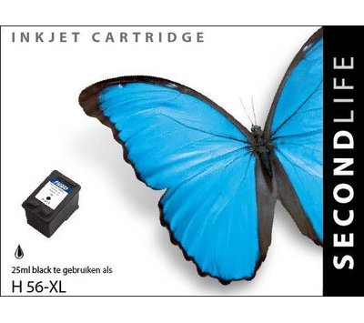 SecondLife inktcartridge  voor HP56 XL zwart