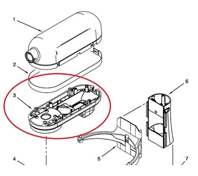 KitchenAid behuizing van keukenmachine W10234489