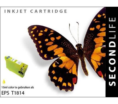 SecondLife inktcartridge voor Epson T1814 geel