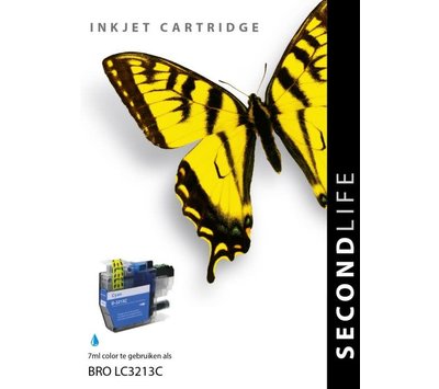 SecondLife inktcartridge voor Brother LC3213 blauw