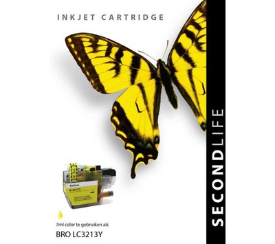 SecondLife inktcartridge voor Brother LC3213 geel