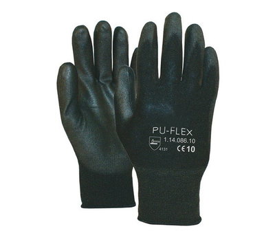 Nylon paar zwarte handschoenen easy grip PU-FLEX-B