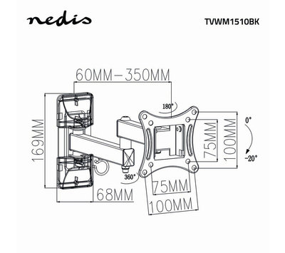 Nedis TV beugel 13-27" 15kg TVWM1510BK