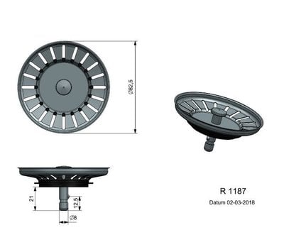 Reginox korfplug van spoelbak R1187