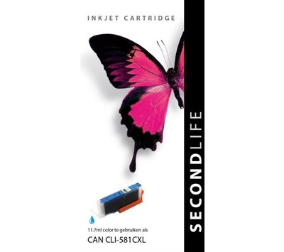 SecondLife inktcartridge voor Canon CLI-581 XL blauw