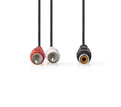Subwooferkabel 2x RCA Male - RCA Female 0.20 m Zwart CAGB24020BK02