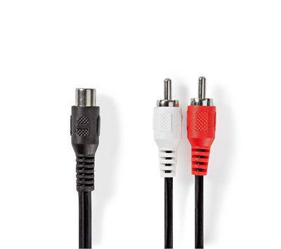 Subwooferkabel 2x RCA Male - RCA Female 0.20 m Zwart CAGB24020BK02