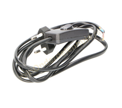 EGB aansluitsnoer met stekker en schakelaar 1,8m zwart 2x0.75mm²