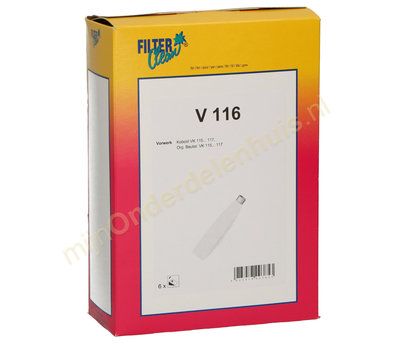 Filterclean stofzuigerzakken voor Vorwerk V116