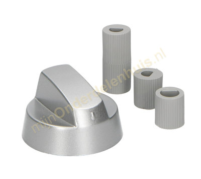 Universele knop voor fornuis zilver set à 5 stuks