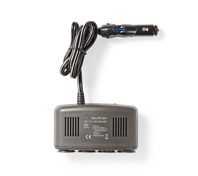 Nedis 4-voudige autoplug splitter 12V + USB DCPA003