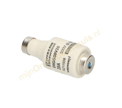 Universele DII Zekeringen 20A 500V  traag - 1 doosje