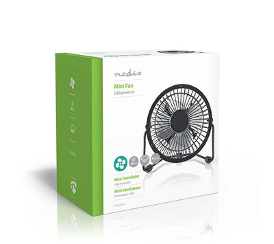 Nedis USB ventilator FNDK1BK10 zwart
