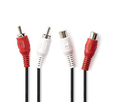 2x RCA audio verlengkabel 2m CAGL24205BK20
