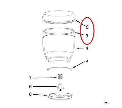 KitchenAid deksel van koffiemolen W11399438