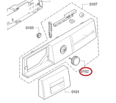 Bosch knop van wasdroger 00626322