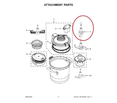 KitchenAid mengschoep van CookProcessor W10909931 5KZSA12