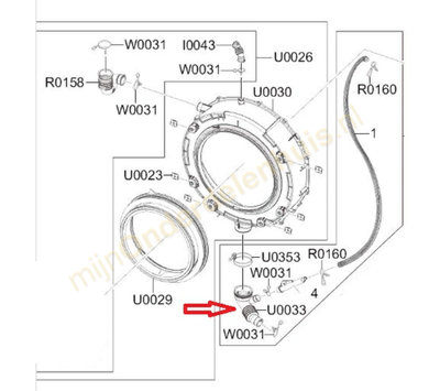 Samsung slang van wasmachine DC67-00335A