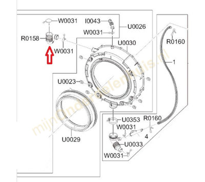 Samsung rubber slang van wasmachine DC67-00334A