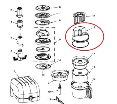 KitchenAid deksel van keukenmachine W10597705