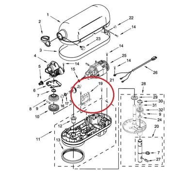 KitchenAid snelheidsregelaar van keukenmachine WP9706648