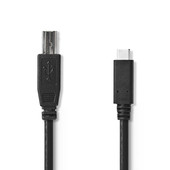 Nedis USB-C naar USB-B kabel 1m CCGL60650BK10