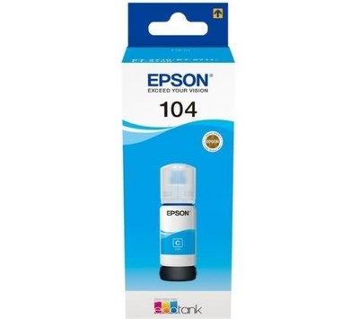 Originele Epson inktvulling 104 blauw C13T00P240