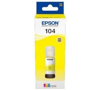 Originele Epson inktvulling 104 geel C13T00P440