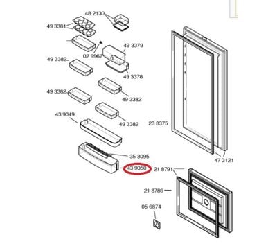 Neff flessenbak van koelkast 00439050