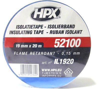 HPX pvc isolatietape 19mm x 20m blauw IL1920