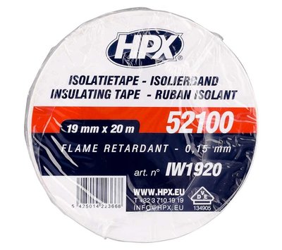 HPX pvc isolatietape 19mm x 20m bruin IU1920