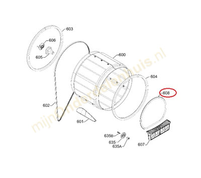 AEG deurafdichting van wasdroger 1366063111