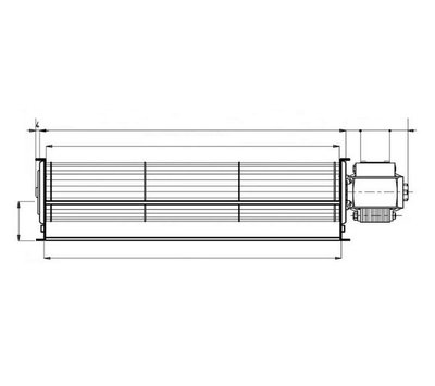 Tangentiële ventilatormotor 18,5 cm rechts 112700