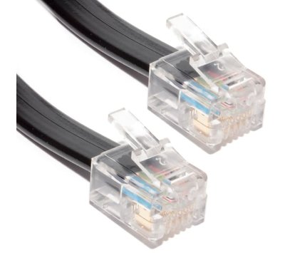 Telefoonsnoer 6-aderig RJ12 6m zwart