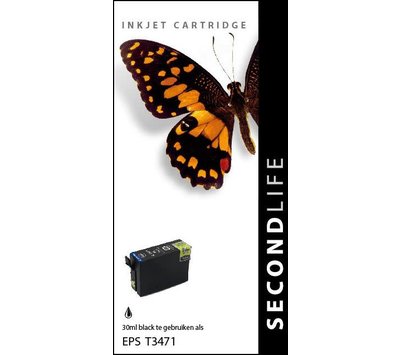 SecondLife inktcartridge voor Epson T3471 zwart