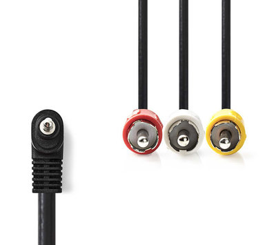 Nedis Videokabel 3.5 jack naar 3xRCA 1m CVGP22400BK10