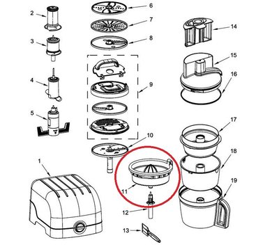 KitchenAid perskegel van keukenmachine W10597691