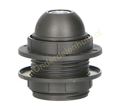 EGB fitting E27 met schroefdraad en 2 ringen -zwart-