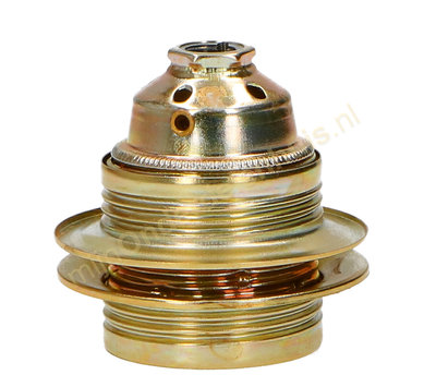 EGB fitting E27 met schroefdraad en 2 ringen -messing-