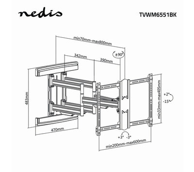 Nedis TV muurbeugel 23 - 55" TVWM6551BK