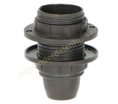 EGB fitting E14 met schroefdraad en 2 ringen -zwart-