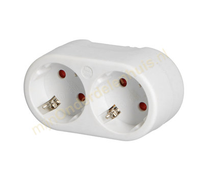Benson verdeelstekker 2x RA horizontaal wit 012619