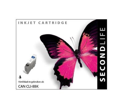 SecondLife inktcartridge voor Canon CLI8BK fotozwart