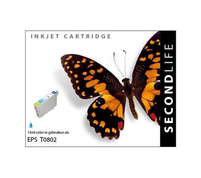 SecondLife inktcartridge voor Epson T0802 blauw