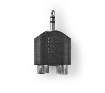 Verloop 3.5mm jack male > 2x RCA contra CAGP22940BK