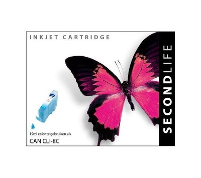 SecondLife inktcartridge voor Canon CLI8C blauw