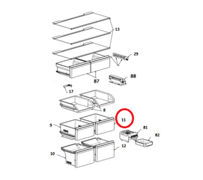 Whirlpool vrieslade van koelkast C00550465