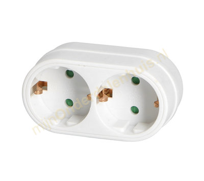 VB verdeelstekker 2x RA horizontaal wit 41259